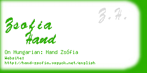 zsofia hand business card